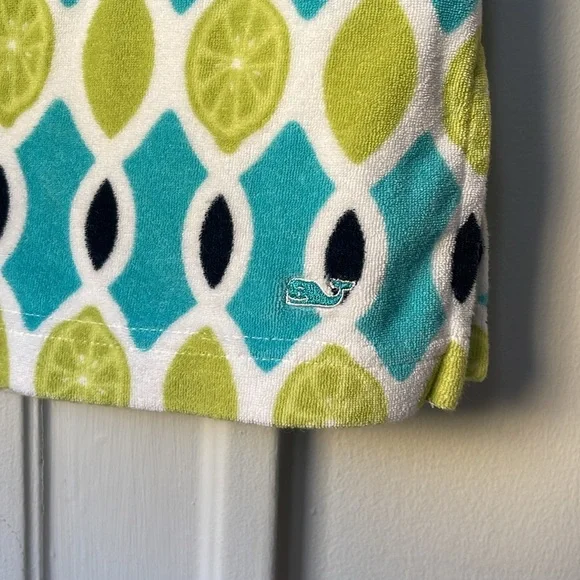 Vineyard Vines Terry Coverup Tunic Dress Top Shirt Lime Argyle L VV - Picture 2 of 6